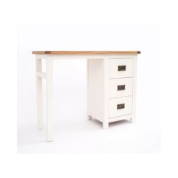 Cabinet Bits Lovere 3 Drawer Desk - Dressing Table Brass Drop Handle in Off-White - thumbnail 2