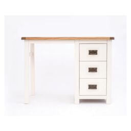 Cabinet Bits Lovere 3 Drawer Desk - Dressing Table Brass Drop Handle in Off-White - thumbnail 1