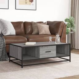 Berkfield Home Durable Coffee Table Grey Sonoma 100x57x35 cm Engineered Wood and - Size: 100 x 57 x 35 cm - thumbnail 1