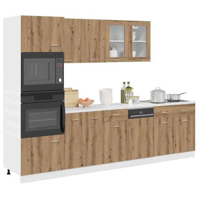 Berkfield Home 7 Piece Kitchen Cabinet Set Artisan Oak Engineered Wood in Brown - image 1