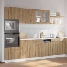 Berkfield Home 7 Piece Kitchen Cabinet Set Artisan Oak Engineered Wood in Brown - thumbnail 3