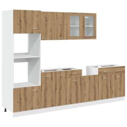 Berkfield Home 7 Piece Kitchen Cabinet Set Artisan Oak Engineered Wood in Brown - thumbnail 2