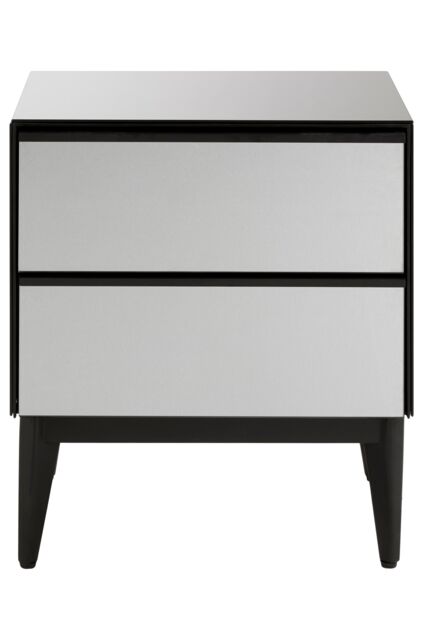 Orsina Spacious 2 Drawer Chest, Stylish Wooden Drawer With Tapered Legs For Decor, Metallic Chest, Delivered Fully Assembled in Grey - image 1