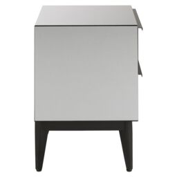 Orsina Spacious 2 Drawer Chest, Stylish Wooden Drawer With Tapered Legs For Decor, Metallic Chest, Delivered Fully Assembled in Grey - thumbnail 3