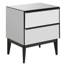 Orsina Spacious 2 Drawer Chest, Stylish Wooden Drawer With Tapered Legs For Decor, Metallic Chest, Delivered Fully Assembled in Grey - thumbnail 2