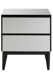 Orsina Spacious 2 Drawer Chest, Stylish Wooden Drawer With Tapered Legs For Decor, Metallic Chest, Delivered Fully Assembled in Grey - thumbnail 1