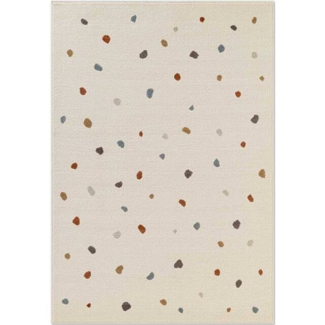 THE RUGS Adventures Kids Rug Funny Dots Polypropylene Low Pile Playroom Rug in Cream - Size: 120 cm x 170 cm - image 1