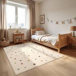 THE RUGS Adventures Kids Rug Funny Dots Polypropylene Low Pile Playroom Rug in Cream - Size: 120 cm x 170 cm - thumbnail 5