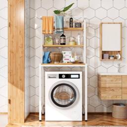 NESTLUNE White 3 Tier Over Fridge Storage Rack Bathroom Laundry - thumbnail 5