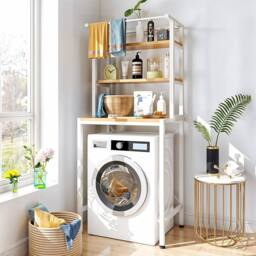 NESTLUNE White 3 Tier Over Fridge Storage Rack Bathroom Laundry - thumbnail 4