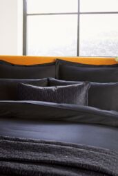 Ted Baker 'TB Plain Dye' Cotton Sateen Flat Sheet in Black - Size: Super King - thumbnail 3