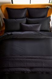 Ted Baker 'TB Plain Dye' Cotton Sateen Flat Sheet in Black - Size: Super King - thumbnail 4