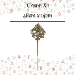 VFM e-Store Christmas Pendent Lamp Spray Decoration 48cm x 14cm Cream X 1 - Size: 48 cm x 14 cm - thumbnail 2