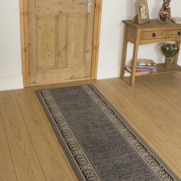 runrug Hallway Carpet Runner Rug - Soft & Comfy, 9mm - 'Tribal' in Grey - Size: 60 cm x 360 cm - thumbnail 5