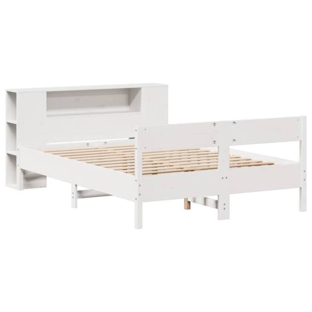 Berkfield Home Decorative Bookcase Bed without Mattress White 140x190cm Solid Wo - Size: 140x190 cm - image 1