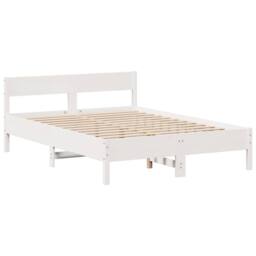 Berkfield Home Decorative Bookcase Bed without Mattress White 140x190cm Solid Wo - Size: 140x190 cm - thumbnail 8