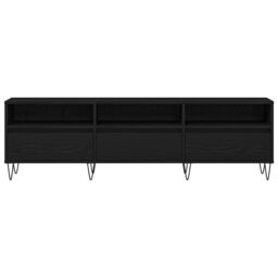 Berkfield Home TV Cabinet Black Oak 150x30x44, 5 cm Engineered Wood - thumbnail 7