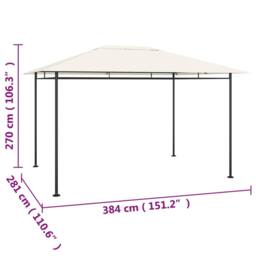 Berkfield Home Gazebo 384x281x270 cm Cream 180 g/m ² - Size: 384 x 281 x 270 cm - thumbnail 5