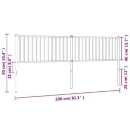 Berkfield Home Metal Headboard White 200 cm - thumbnail 7