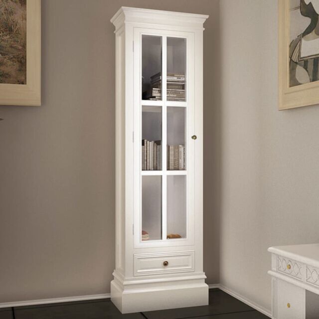 Berkfield Home Chic Bookcase Cabinet with 3 Shelves White Wooden - image 1