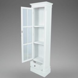 Berkfield Home Chic Bookcase Cabinet with 3 Shelves White Wooden - thumbnail 4