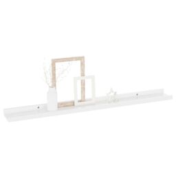 Berkfield Home Wall Shelves 2 pcs High Gloss White 80x9x3 cm - Size: 80 x 9 x 3 cm - thumbnail 3