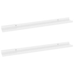 Berkfield Home Wall Shelves 2 pcs High Gloss White 80x9x3 cm - Size: 80 x 9 x 3 cm - thumbnail 2