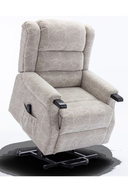 More4Homes Ashfield Electric Fabric Dual Motor Rise Recliner Lift Mobility Chair in Cream - image 1