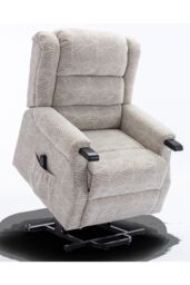 More4Homes Ashfield Electric Fabric Dual Motor Rise Recliner Lift Mobility Chair in Cream - thumbnail 1