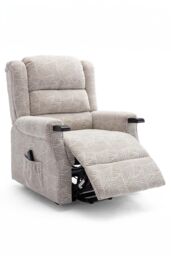 More4Homes Ashfield Electric Fabric Dual Motor Rise Recliner Lift Mobility Chair in Cream - thumbnail 2