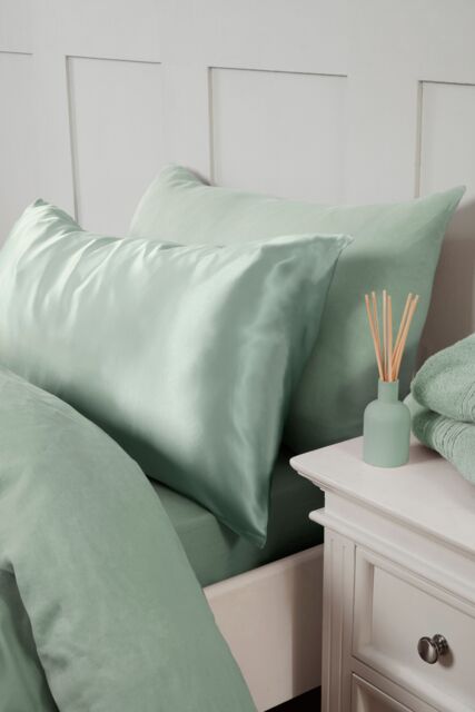 Silky Silks 100% Mulberry Silk Standard Pillowcase in Light Green - Size: Standard Pillow Case - image 1