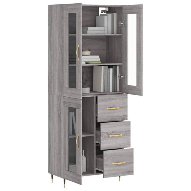 Berkfield Home Highboard Grey Sonoma 69.5x34x180 cm Engineered Wood - image 1