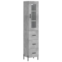 Berkfield Home Highboard Concrete Grey 34.5x34x180 cm Engineered Wood - thumbnail 1