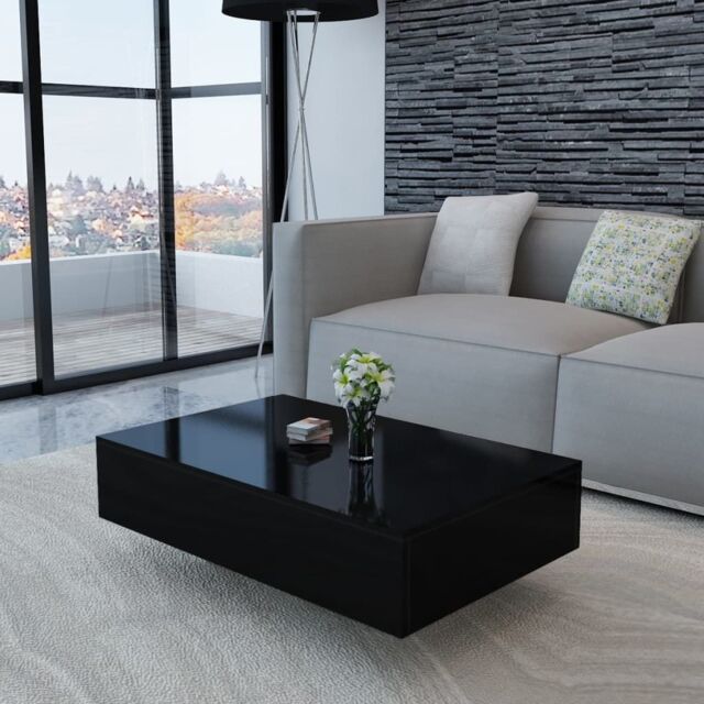 Berkfield Home Coffee Table High Gloss Black - image 1