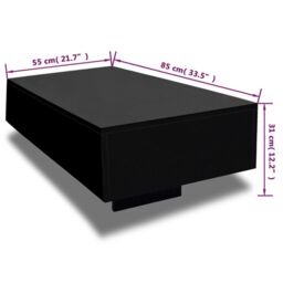 Berkfield Home Coffee Table High Gloss Black - thumbnail 4