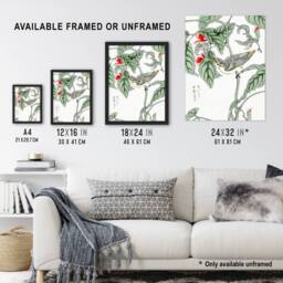 "Artery8 Tree Creeper Pea Japanese Vintage Japan Wall Art Print Kashu - Size: W12"" x H16""" - thumbnail 3
