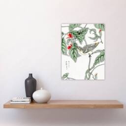 "Artery8 Tree Creeper Pea Japanese Vintage Japan Wall Art Print Kashu - Size: W12"" x H16""" - thumbnail 4