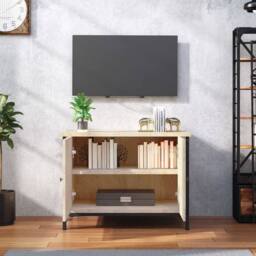 Berkfield Home TV Cabinet with Doors Sonoma Oak 60x35x45 cm Engineered Wood in Tan - Size: 60 x 35 x 45 cm - thumbnail 1