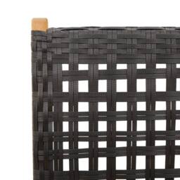 Berkfield Home Reclining Garden Chairs 6 pcs Black Poly Rattan & Solid Wood - thumbnail 9