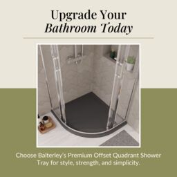 Balterley Premium Shower Tray - Right Hand Offset Quadrant - 900mm x 800mm - Slate Grey - thumbnail 7