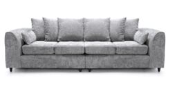 Furniture 786 Celestial 4 Seater Scatter Back Chenille Fabric Sofa in Silver - thumbnail 1
