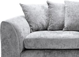 Furniture 786 Celestial 4 Seater Scatter Back Chenille Fabric Sofa in Silver - thumbnail 2