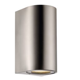 Nordlux Canto Outdoor Wall Light Stainless Steel Garden GU10 IP44 Mains in Silver