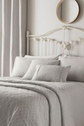 Dreams & Drapes 'Croma' Premium Geometric Jacquard Filled Woven Cushion in Silver - Size: 43 cm x 43 cm - thumbnail 3
