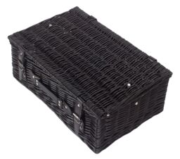 Red Hamper Wicker 45cm Black Willow Basket - thumbnail 4