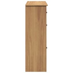 Berkfield Home Shoe Cabinet Panama 80x35x105 cm Solid Wood Pine in Brown - Size: 80 x 35 x 105 cm - thumbnail 6
