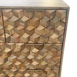 Jaipur Furniture Ltd Geometric 2+2 Drawer Chest of Drawer - Mango Wood - L45 x W90 x H96 cm - Mango Light Finish in Brown - thumbnail 3
