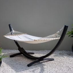 Primrose Ivory Hammock with Charcoal Wooden Stand - thumbnail 2