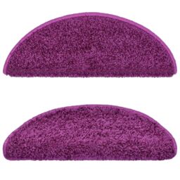 Berkfield Home Carpet Stair Treads 15 pcs Violet 65x21x4 cm in Purple - Size: Medium - thumbnail 3