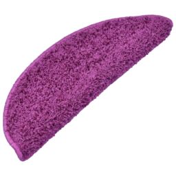 Berkfield Home Carpet Stair Treads 15 pcs Violet 65x21x4 cm in Purple - Size: Medium - thumbnail 2
